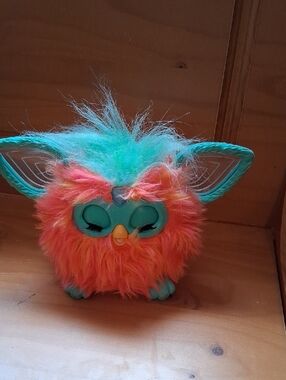 Plush Interactive Small Pet Toy - Teal and Orange